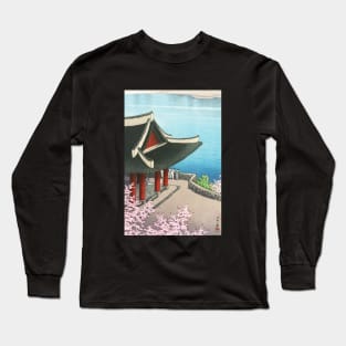 Spring at Botandai Tower by Kawase Hasui Long Sleeve T-Shirt